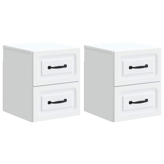 Wall-Mounted Bedside Cabinet 2 pcs White 34.5 x 33 x 40 cm