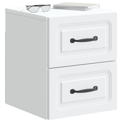 Wall-Mounted Bedside Cabinet 2 pcs White 34.5 x 33 x 40 cm