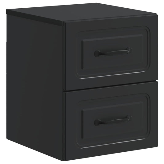 Wall-Mounted Bedside Cabinet Black 34.5 x 33 x 40 cm