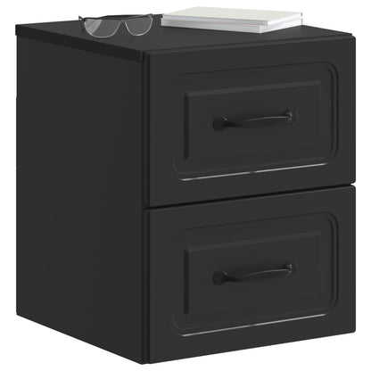 Wall-Mounted Bedside Cabinet Black 34.5 x 33 x 40 cm