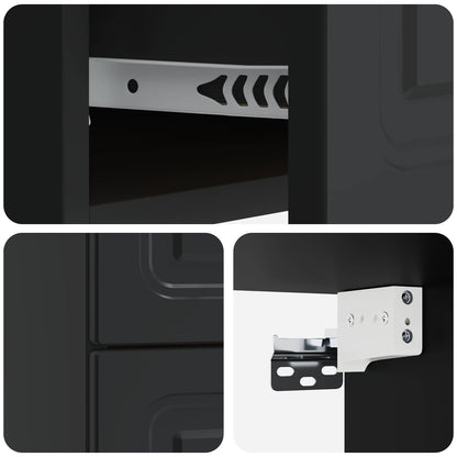 Wall-Mounted Bedside Cabinet 2 pcs Black 34.5 x 33 x 40 cm
