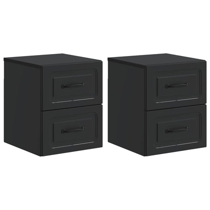 Wall-Mounted Bedside Cabinet 2 pcs Black 34.5 x 33 x 40 cm