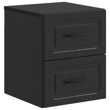 Wall-Mounted Bedside Cabinet 2 pcs Black 34.5 x 33 x 40 cm