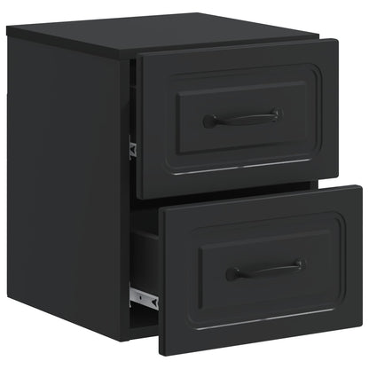 Wall-Mounted Bedside Cabinet 2 pcs Black 34.5 x 33 x 40 cm