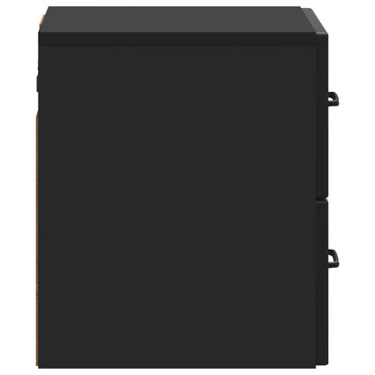 Wall-Mounted Bedside Cabinet 2 pcs Black 34.5 x 33 x 40 cm