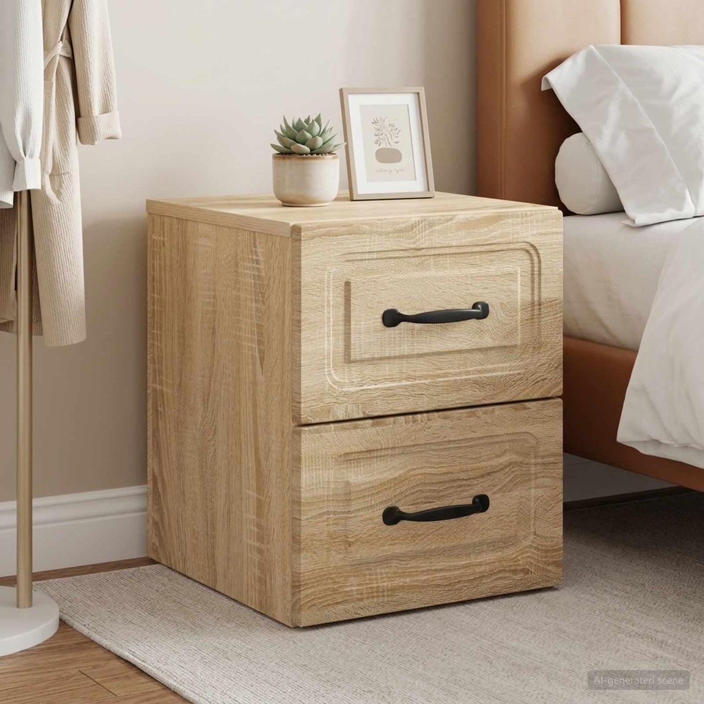 Wall-Mounted Bedside Cabinet 2 pcs Sonoma Oak 34.5 x 33 x 40 cm