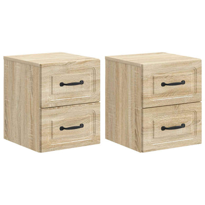 Wall-Mounted Bedside Cabinet 2 pcs Sonoma Oak 34.5 x 33 x 40 cm