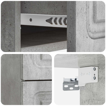 Wall-Mounted Bedside Cabinet 2 pcs Concrete Grey