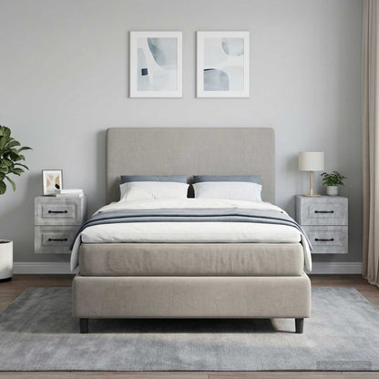 Wall-Mounted Bedside Cabinet with Drawer 2 pcs Concrete Grey