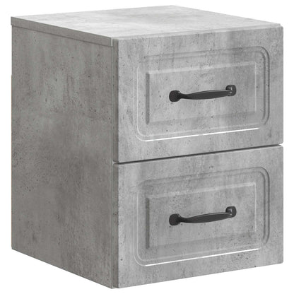 Wall-Mounted Bedside Cabinet with Drawer 2 pcs Concrete Grey
