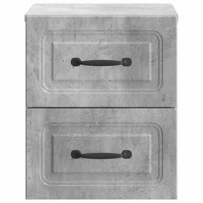 Wall-Mounted Bedside Cabinet with Drawer 2 pcs Concrete Grey