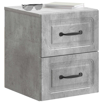 Wall-Mounted Bedside Cabinet 2 pcs Concrete Grey