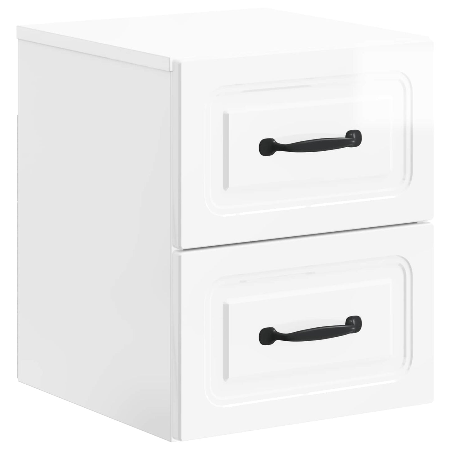 Wall-Mounted Bedside Cabinet High Gloss White 34.5 x 33 x 40 cm