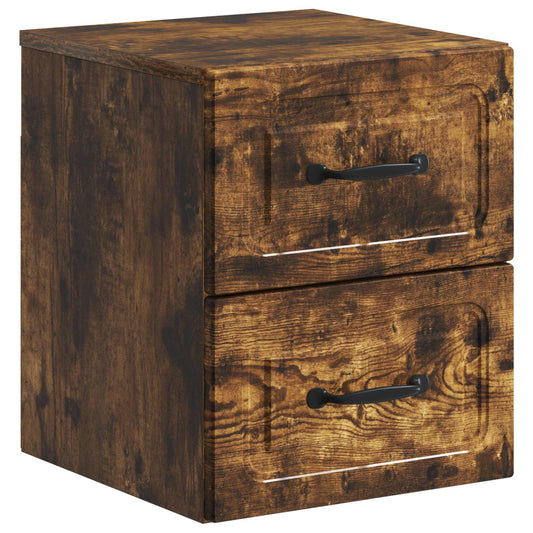 Wall-Mounted Bedside Cabinet Smoked Oak 34.5 x 33 x 40 cm