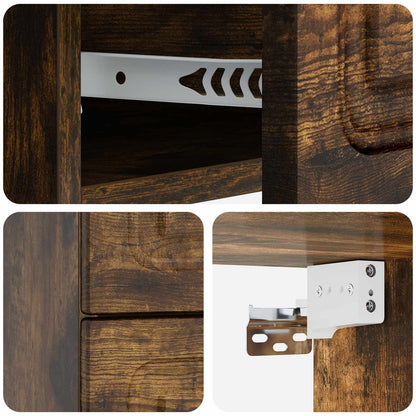 Wall-Mounted Bedside Cabinet 2 pcs Smoked Oak 34.5 x 33 x 40 cm