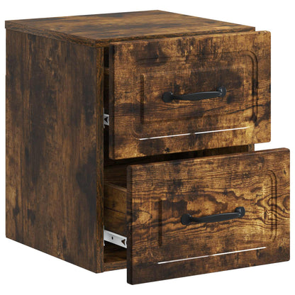 Wall-Mounted Bedside Cabinet 2 pcs Smoked Oak 34.5 x 33 x 40 cm
