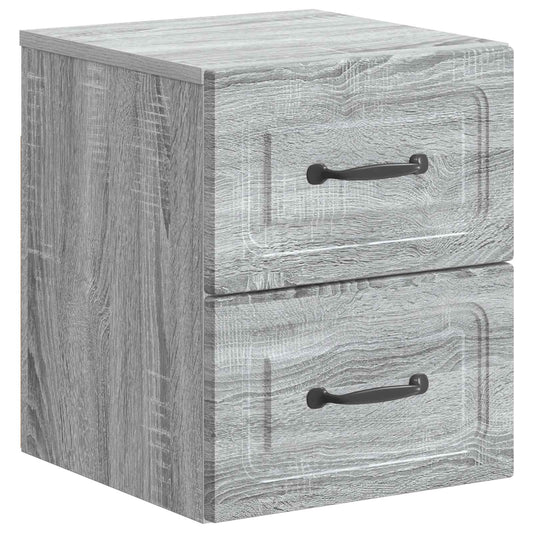 Wall-Mounted Bedside Cabinet Grey Sonoma 34.5 x 33 x 40 cm
