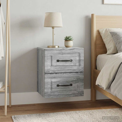 Wall-Mounted Bedside Cabinet 2 pcs Grey Sonoma Engineered Wood