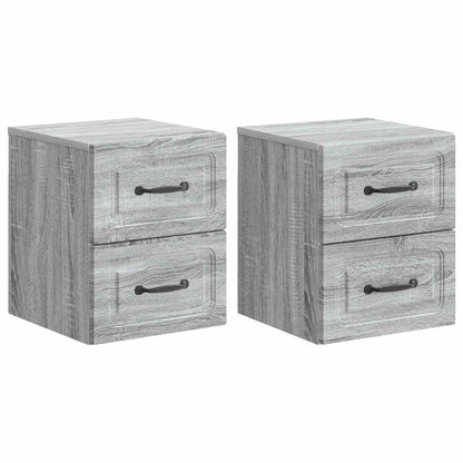 Wall-Mounted Bedside Cabinet 2 pcs Grey Sonoma
