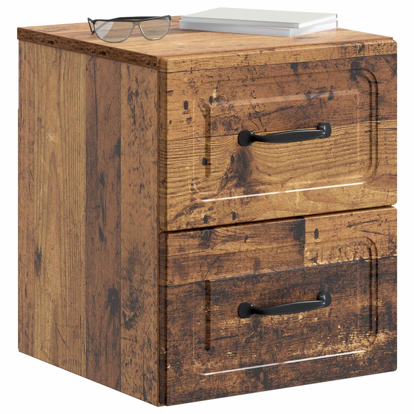 Wall-Mounted Bedside Cabinet Old Wood 34.5 x 33 x 40 cm