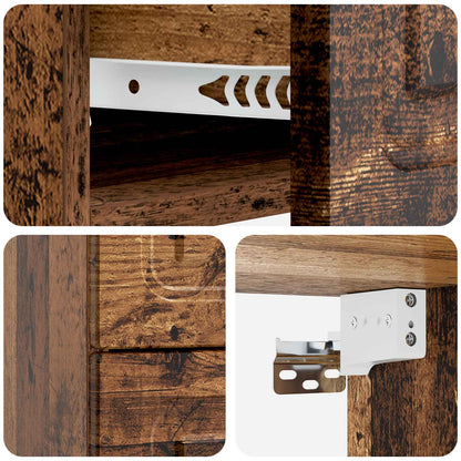 Wall-Mounted Bedside Cabinet 2 pcs Old Wood 34.5 x 33 x 40 cm