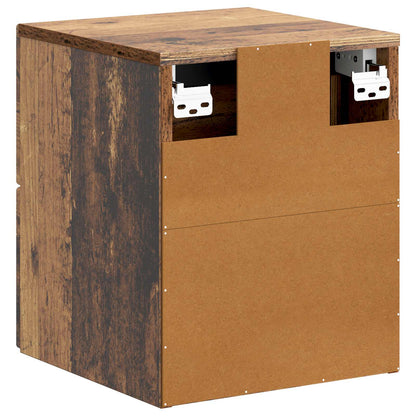 Wall-Mounted Bedside Cabinet 2 pcs Old Wood 34.5 x 33 x 40 cm