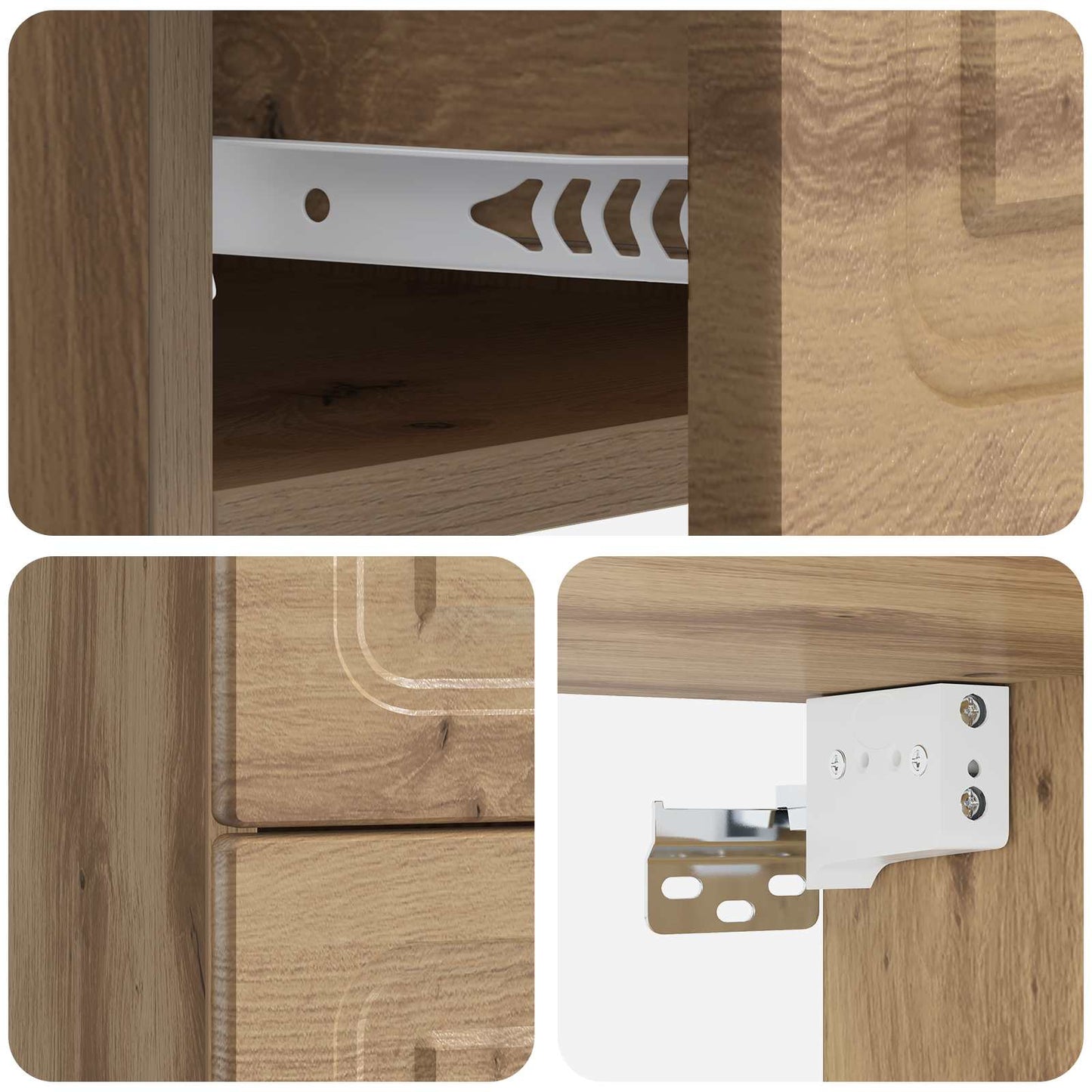 Wall-Mounted Bedside Cabinet Artisan Oak 34.5 x 33 x 40 cm