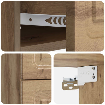 Wall-Mounted Bedside Cabinet Artisan Oak 34.5 x 33 x 40 cm