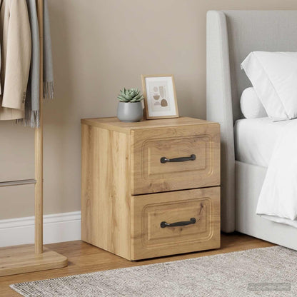 Wall-Mounted Bedside Cabinet 2 pcs Artisan Oak Engineered Wood