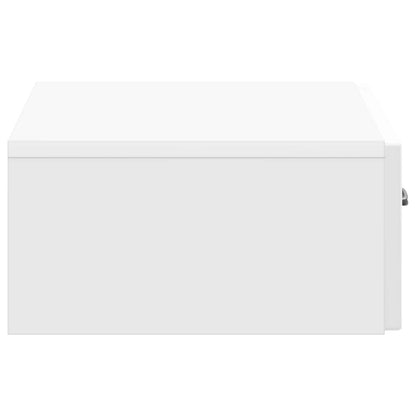 Wall-Mounted Side Table High Gloss White 59 x 34.5 x 17 cm
