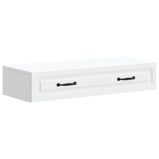 Wall-Mounted Side Table Wall-mounted White 87.5 x 34.5 x 17 cm