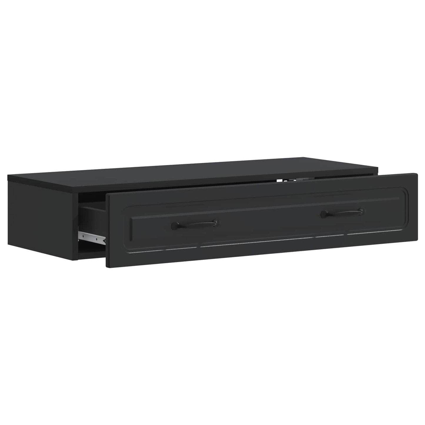 Wall-Mounted Side Table Wall-mounted Black 87.5 x 34.5 x 17 cm