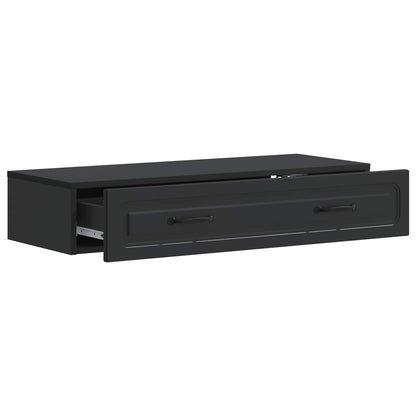 Wall-Mounted Side Table Wall-mounted Black 87.5 x 34.5 x 17 cm