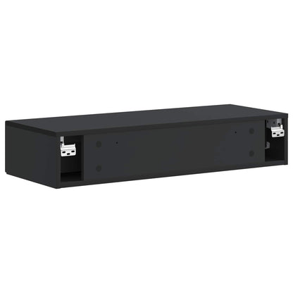 Wall-Mounted Side Table Wall-mounted Black 87.5 x 34.5 x 17 cm