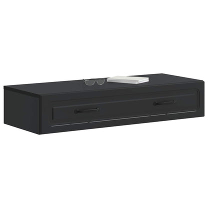 Wall-Mounted Side Table Wall-mounted Black 87.5 x 34.5 x 17 cm