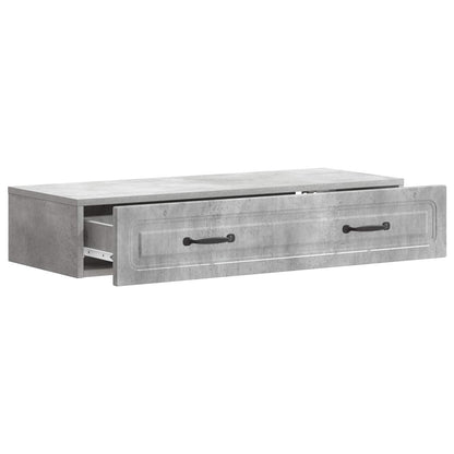 Wall-Mounted Side Table Concrete Grey 87.5 x 34.5 x 17 cm