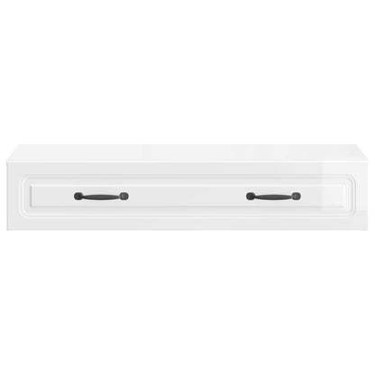 Wall-Mounted Side Table High Gloss White 87.5 x 34.5 x 17 cm