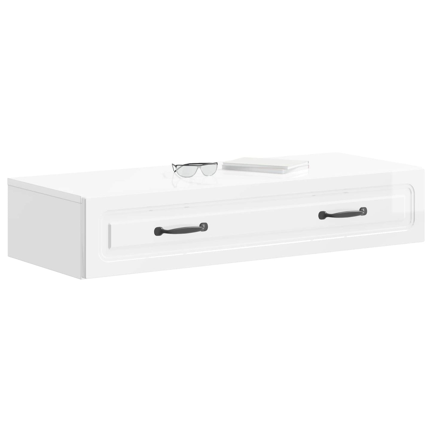 Wall-Mounted Side Table High Gloss White 87.5 x 34.5 x 17 cm