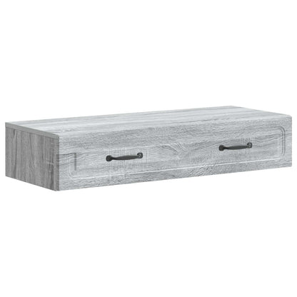 Wall-Mounted Side Table Grey Sonoma 87.5 x 34.5 x 17 cm