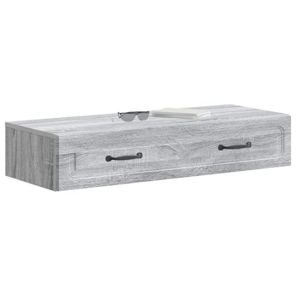 Wall-Mounted Side Table Grey Sonoma 87.5 x 34.5 x 17 cm