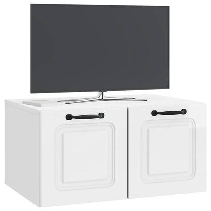 Wall-Mounted TV Cabinet High Gloss White 59.5 x 41 x 30 cm