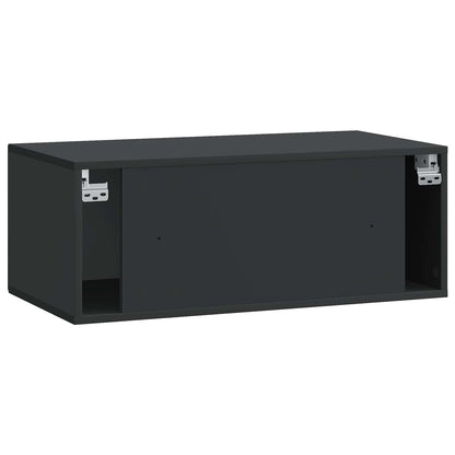 Wall-Mounted TV Cabinet Black 78.5 x 41 x 30 cm Engineered Wood