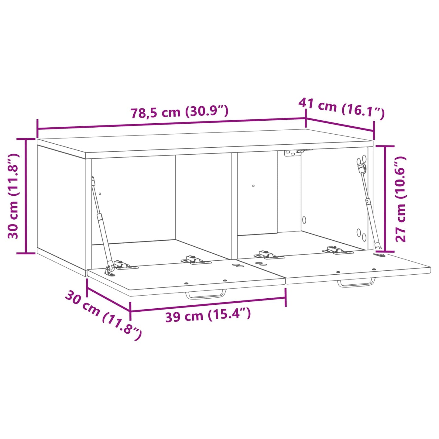 Wall-Mounted TV Cabinet Smoked Oak 78.5 x 41 x 30 cm