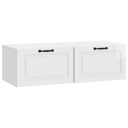 Wall-Mounted TV Cabinet High Gloss White 98 x 41 x 30 cm