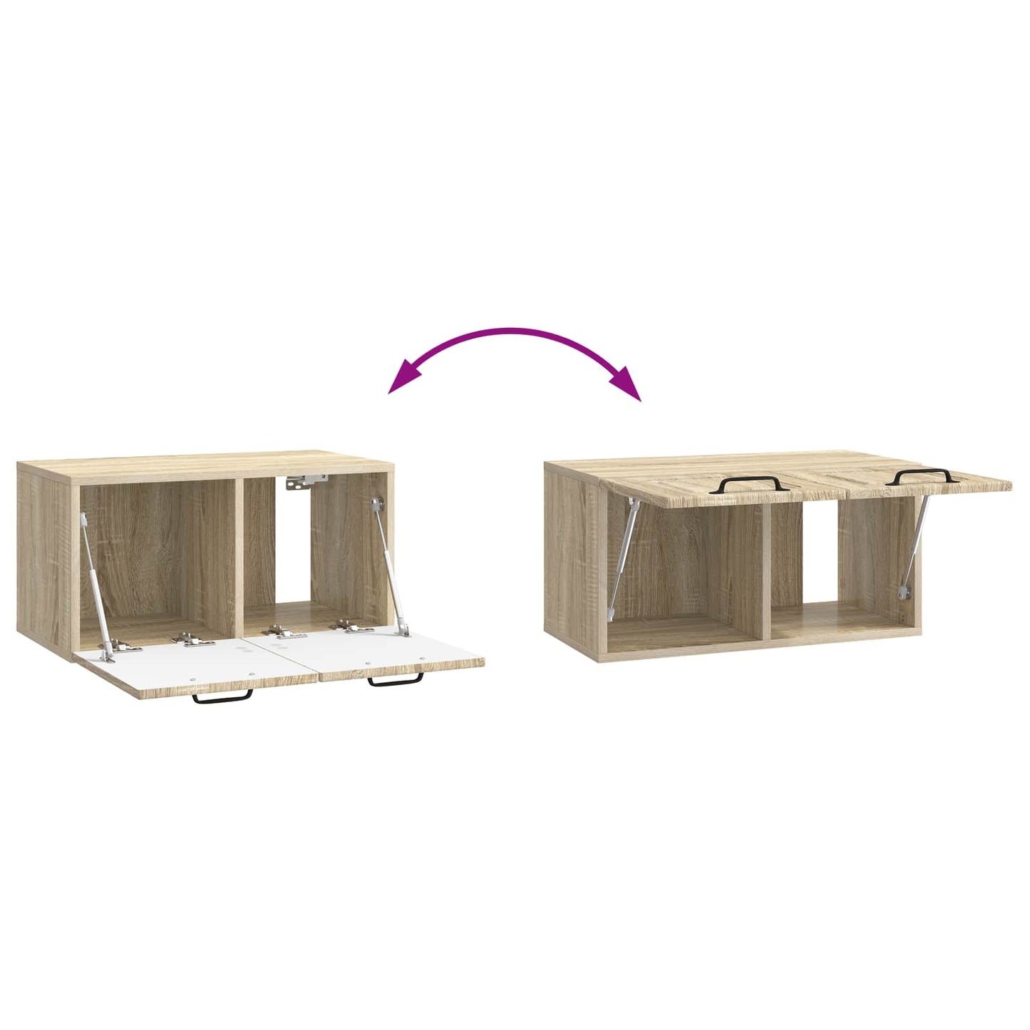 Wall-Mounted TV Cabinet Sonoma Oak 59.5 x 31 x 30 cm