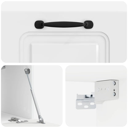 Wall-Mounted TV Cabinet High Gloss White 59.5 x 31 x 30 cm