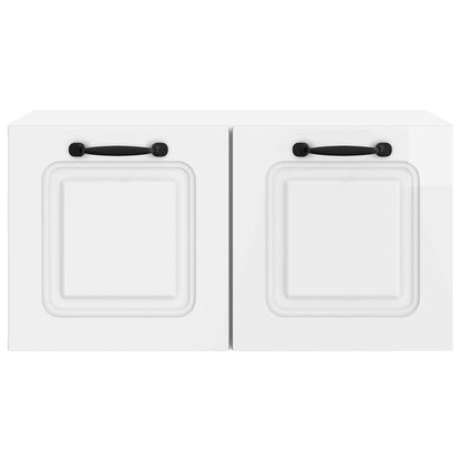 Wall-Mounted TV Cabinet High Gloss White 59.5 x 31 x 30 cm