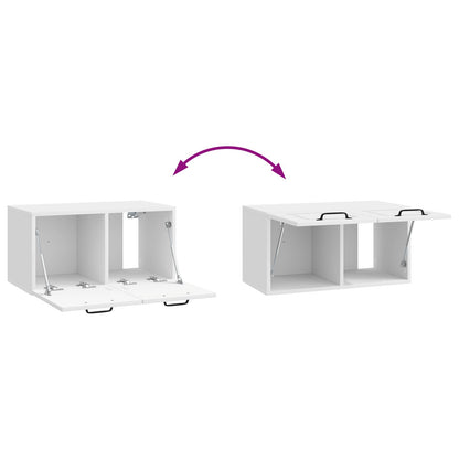 Wall-Mounted TV Cabinet High Gloss White 59.5 x 31 x 30 cm