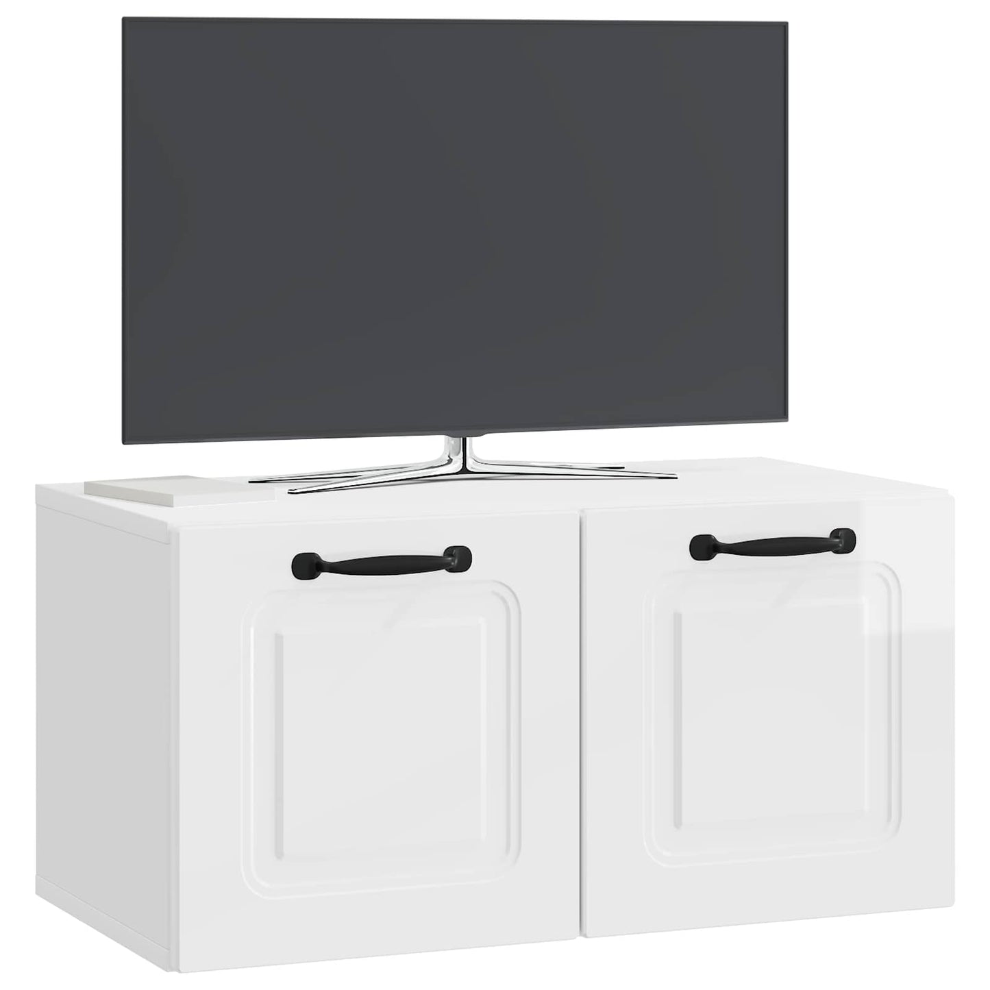 Wall-Mounted TV Cabinet High Gloss White 59.5 x 31 x 30 cm