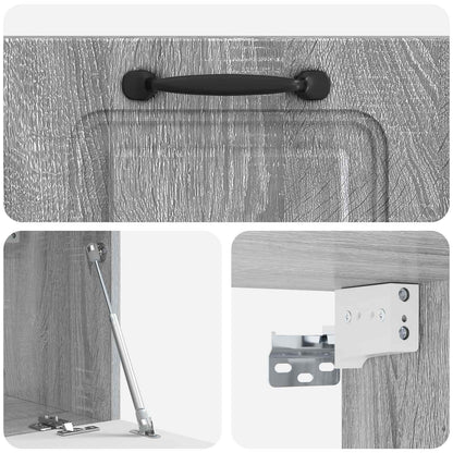 Wall-Mounted TV Cabinet Grey Sonoma 59.5 x 31 x 30 cm